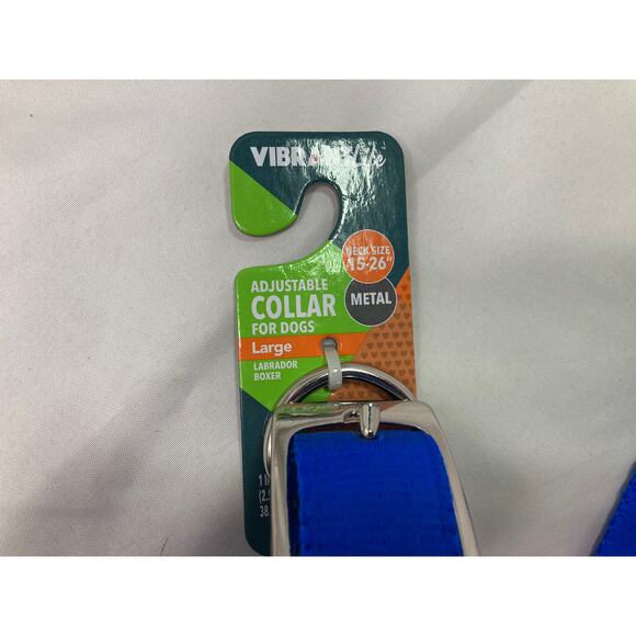 New Vibrant Life Nylon Collar Metal Buckle Blue 15-26" L Dog Collar Retrievers - Picture 2 of 5